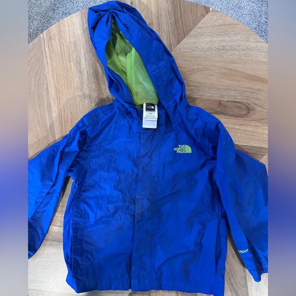The North Face Kids Blue and Green Raincoat